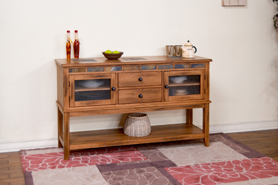 Rustic Oak 2-Drawer Server