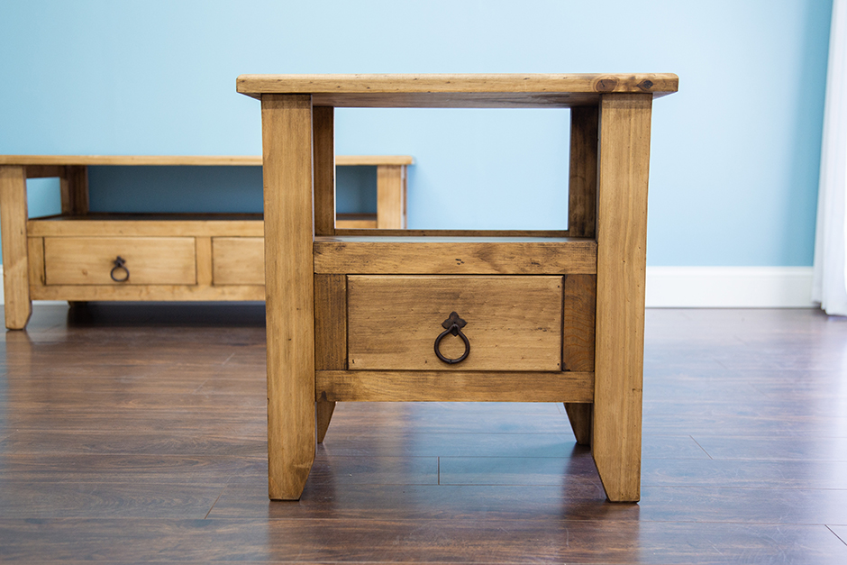 Rustic Pine Coffee Table and End Table