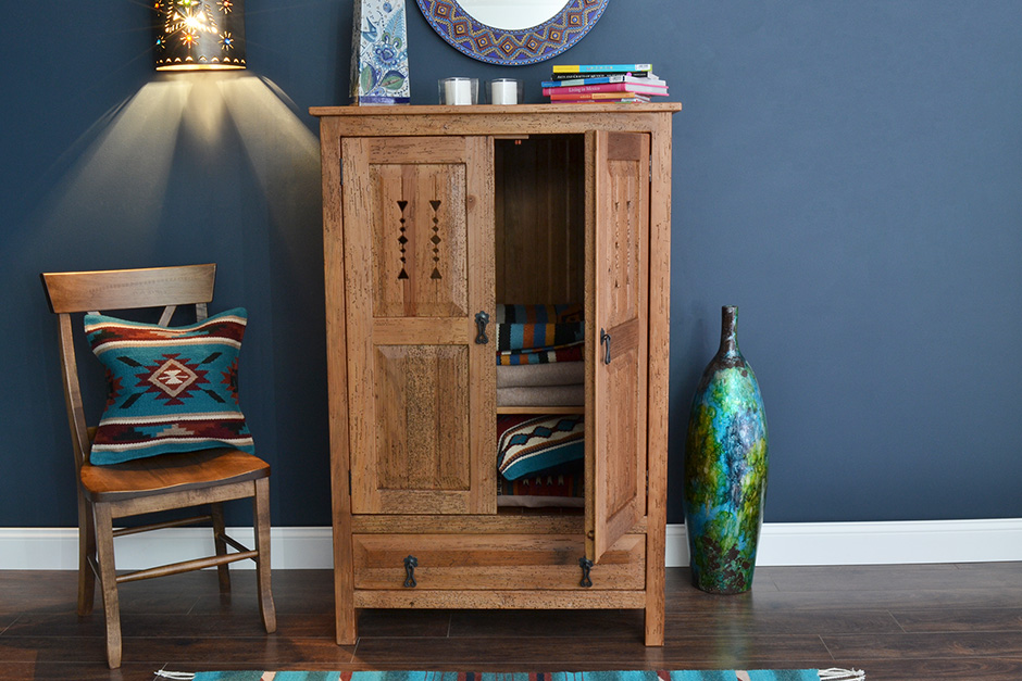 Natural Brown Southwest Armoire