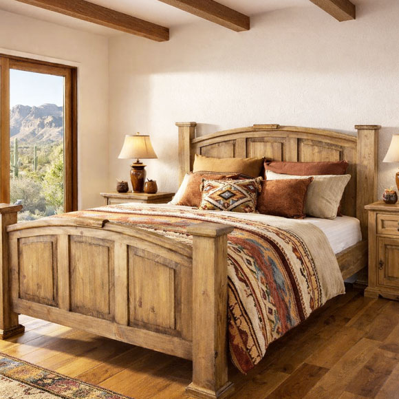 Rustic Pine Collection Mansion Bed