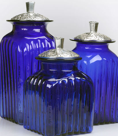 Glass and Pewter Canisters