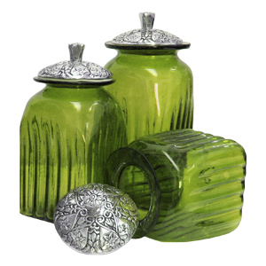 Glass & Pewter Canisters