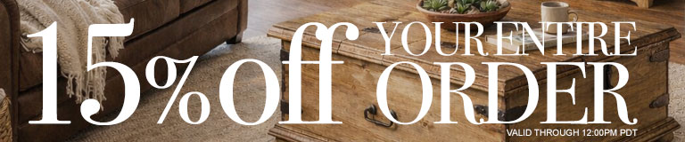 Today only, save 15% off your entire order.