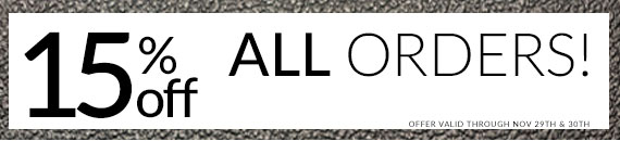 After Black Friday Sale - 15% off All Orders