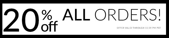 Cyber Monday Sale - 20% Off All Orders!