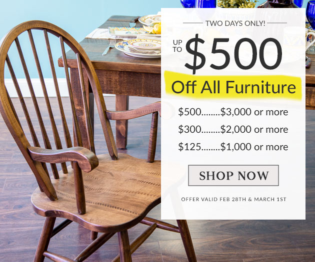 $125-$500 Off Furniture