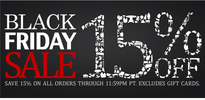 Black Friday Sale 15% Off All Orders
