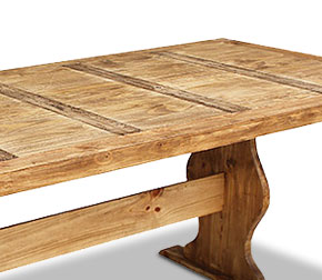 Rustic Pine Trestle Dining Table