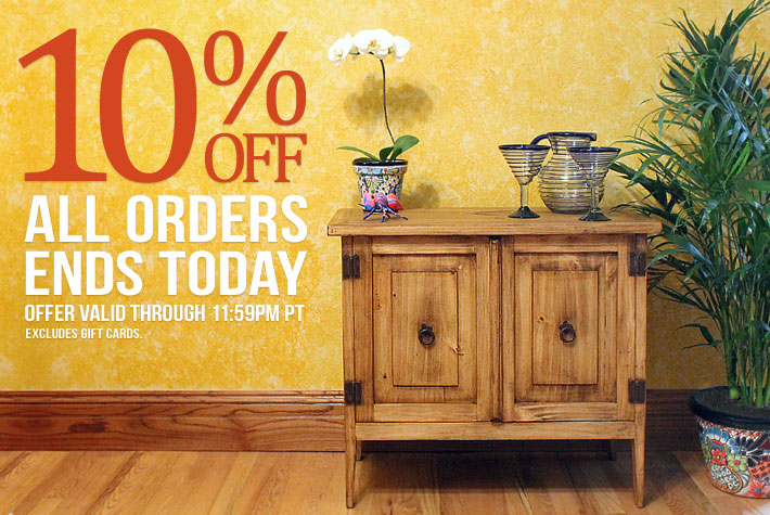 Ends Today: 10% Off All Orders