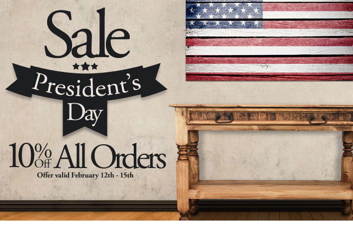 President's Day Sale - 10% Off Your Entire Purchase