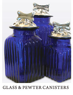 Blown-Glass and Pewter Canisters