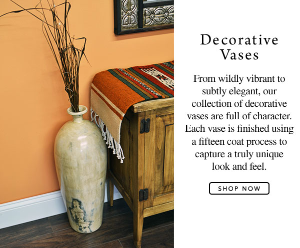 Decorative Vases - From wildly vibrant to subtly elegant, our collection of decorative vases are full of character. Each vase is finished using a fifteen coat process to capture a truly unique look and feel.