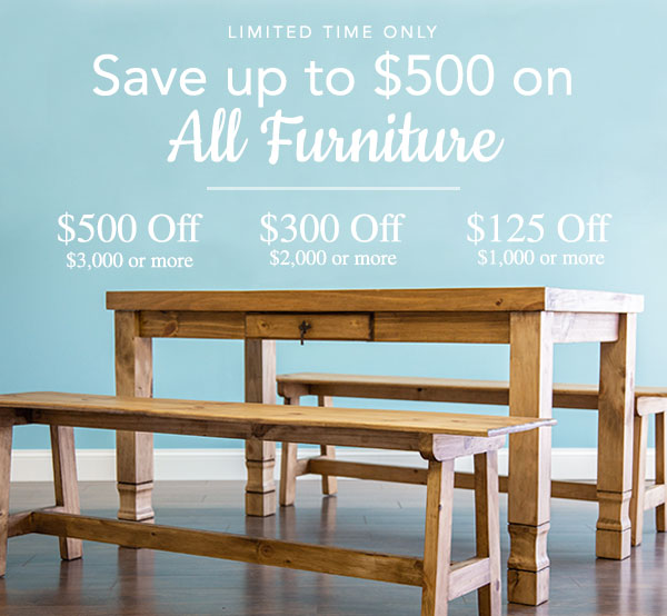 Up To $500 Off All Furniture