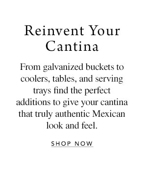 Reinvent Your Cantina - From galvanized buckets to coolers, tables, and serving trays find the perfect additions to give your cantina that truly authentic Mexican look and feel.