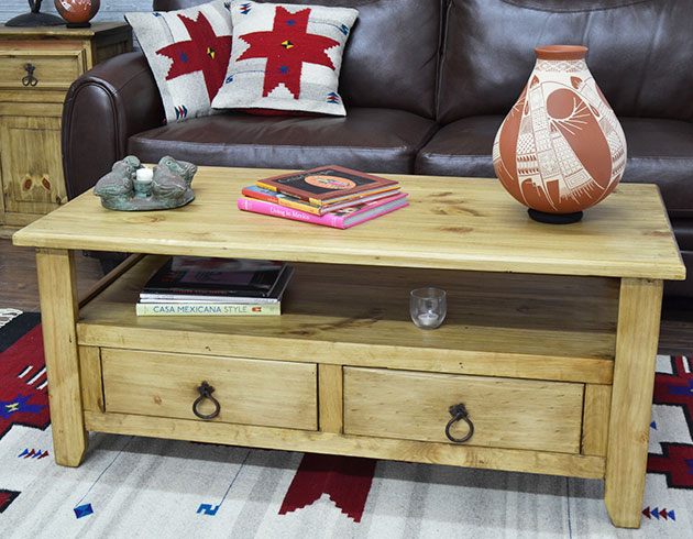 Living Room Essentials - Kick your feet up on one of our hand-crafted Rustic Pine coffee tables and relax in southwestern style with a cup of hot cocoa! Ideal for any rustic or southwestern decor.