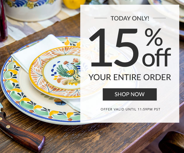 Today Only - 15% Off Your Entire Order