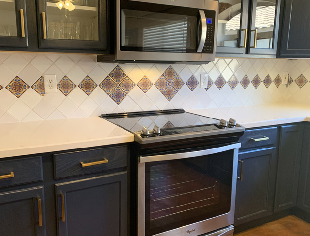 Functional. Beautiful. Practical. - Handmade in Mexico, Talavera tile can embellish your counters, steps, bathrooms and more!  The rich colors and striking designs will convey a welcome atmosphere to your family and friends.