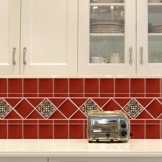 Red Terracotta Tiles Mexican Tile, Mexican Talavera Tile Backsplash