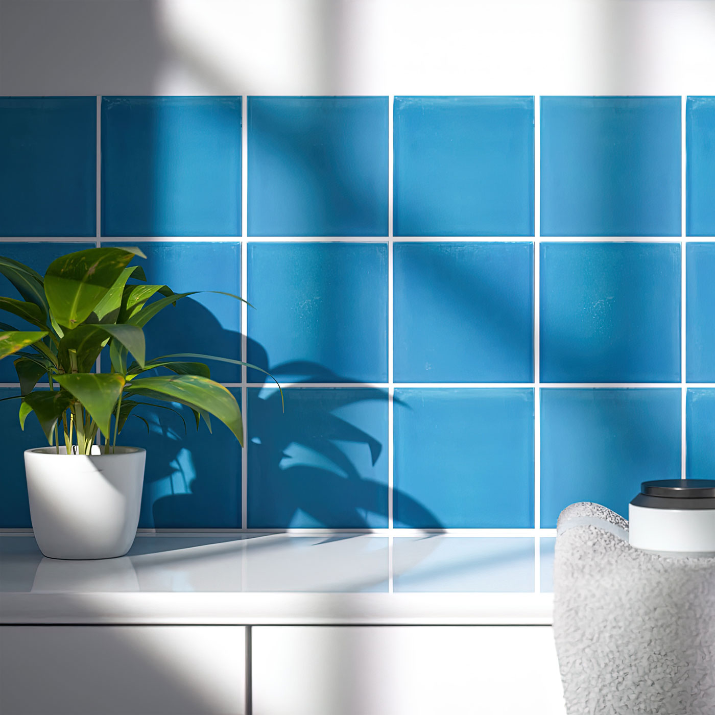 Bathroom Backsplash with Turquoise Talavera Tile