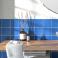 Bathroom Backsplash with Denim Blue Talavera Tile