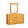 6-Drawer Dresser w/ Mirror in Honey Finish