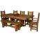 Dining Chairs w/ Trestle Table in Honey Pine