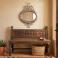 Oval Nest Mirror (Natural Finish) with Ranch Collection Remington Bench