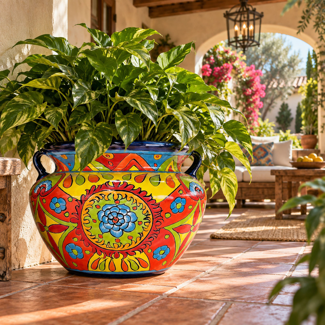Colorful Mexican Flower Pots - Talavera Plant Pot