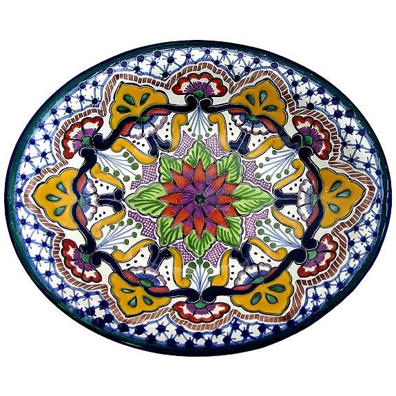 fish plate Mexican ovaled Talavera appetizer plate dinner plate serving bowl CM217 wall plate oval platter