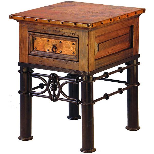 Small Pablo Copper End Table with Antique Brown Finish