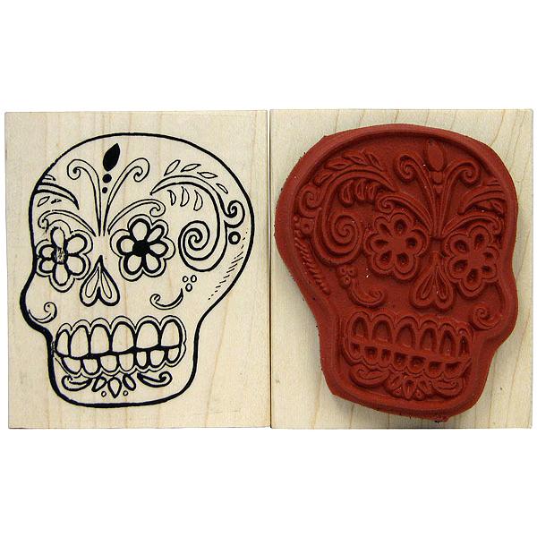 Day of the Dead Small Skull Rubber Stamp