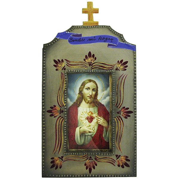 Bless my Home / Jesus &amp; Sacred Heart Mexican Nicho