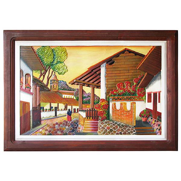 Carved Relief Paintings Callejon HermosaCarved Relief Painting CRP07