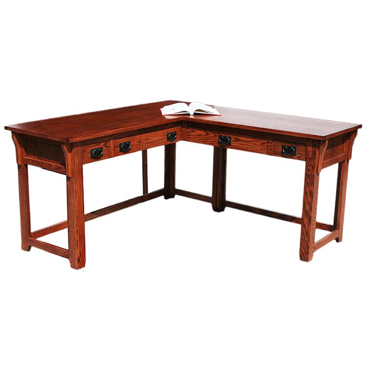 Office American Mission Oakl Shaped, Mission Style L Shaped Computer Desk