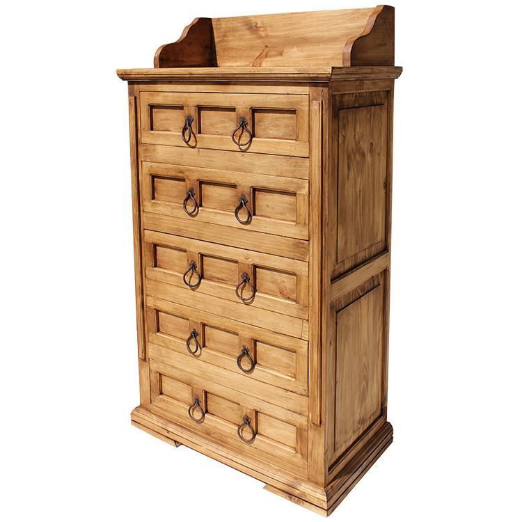 Mexican Rustic Pine Tall Mansion Dresser