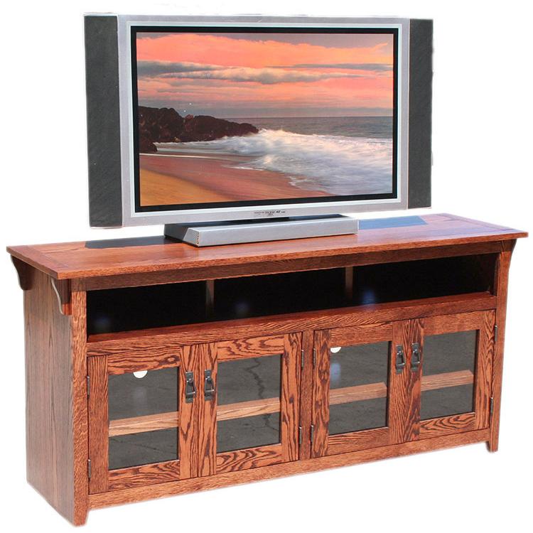 Living Room American Mission Oak65 Four Door TV Console 280M