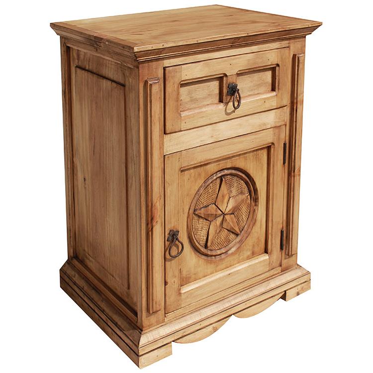 Rustic Pine Collection Mansion Star Nightstand