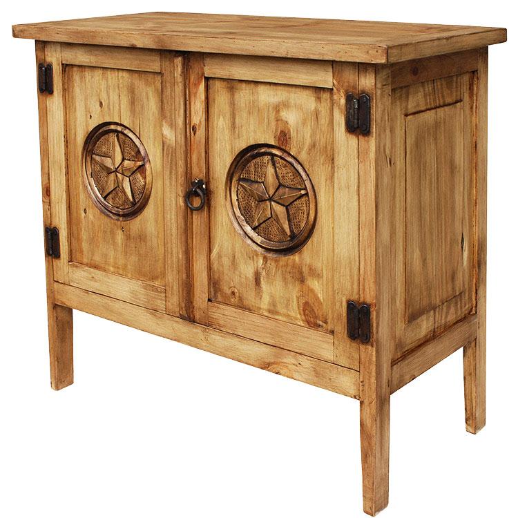 Mexican Rustic Pine Chapo Star Cabinet