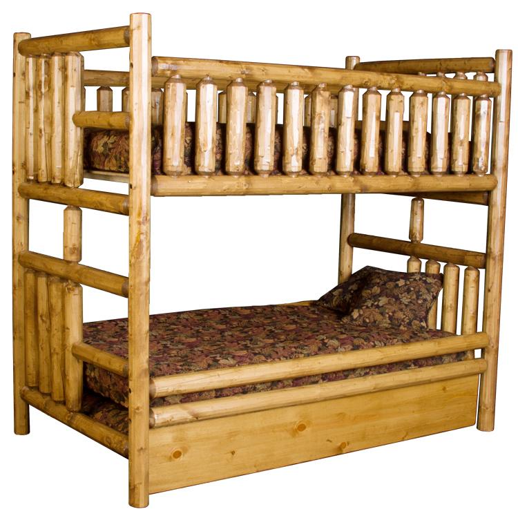 Northwoods Bunk Bedw Trundle, Knotty Pine Bunk Beds