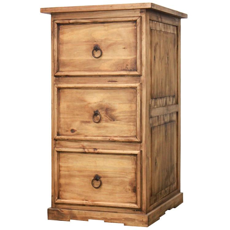 Mexican Rustic Pine Large Legal File Cabinet