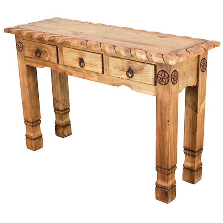 Mexican Rustic Pine Texana Star Console Table