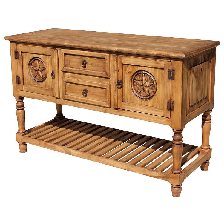 Mexican Rustic Pine Samantha Star Console Table