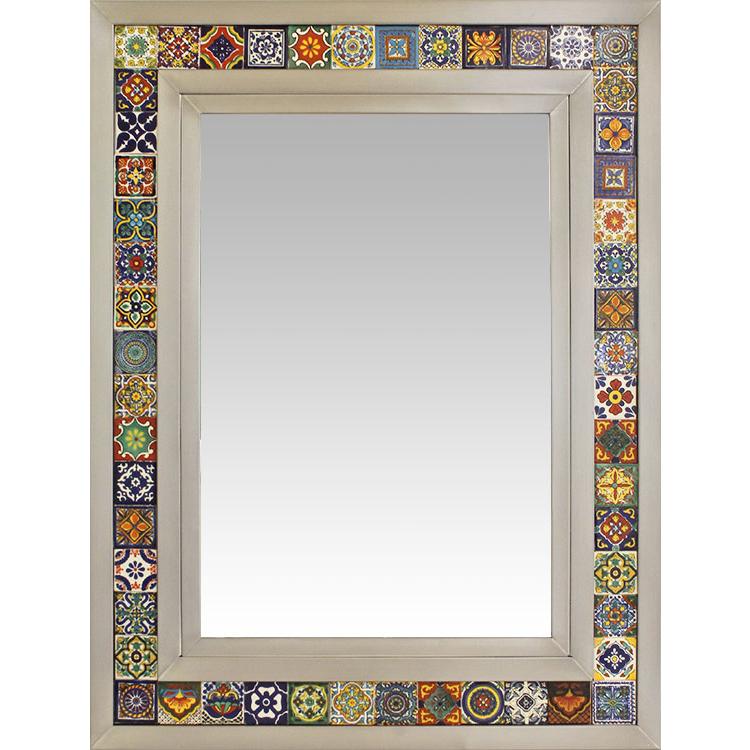 Large Tile Mirror - Natural Finish