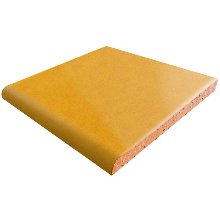 Mustard Yellow Hand-Painted Bullnose Talavera Tile