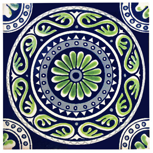 Oceano Verde Hand-Painted Talavera Tile