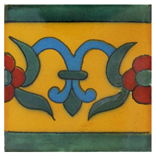Cenefa Oh #1 Hand-Painted Talavera Tile