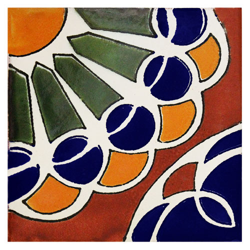 Abanico Hand-Painted Talavera Tile