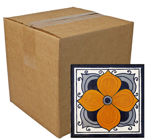 Flor Arabe Hand-Painted Talavera Tiles (Pack of 9)
