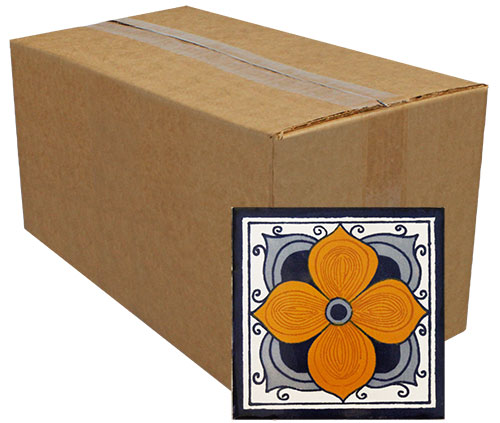 Flor Arabe Hand-Painted Talavera Tiles (Pack of 25)