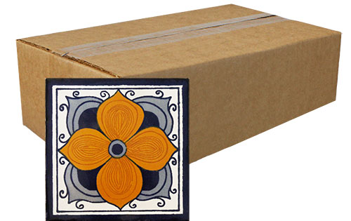 Flor Arabe Hand-Painted Talavera Tiles (Pack of 45)
